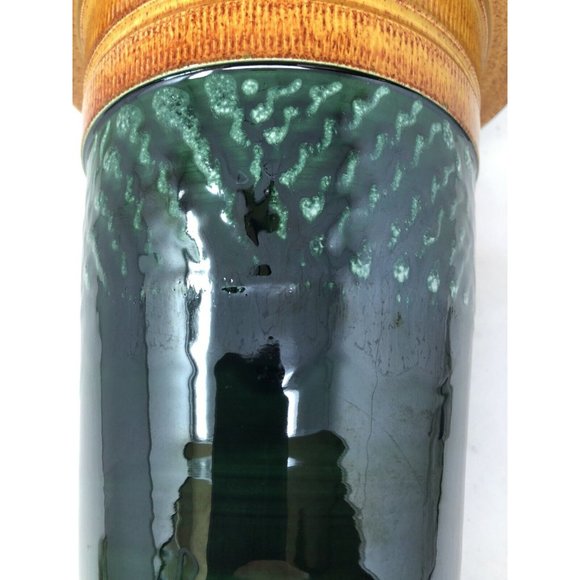 1998 Hand Thrown Tapered Art Pottery Vase Artist Signed High Gloss Glaze 10" - Picture 4 of 11